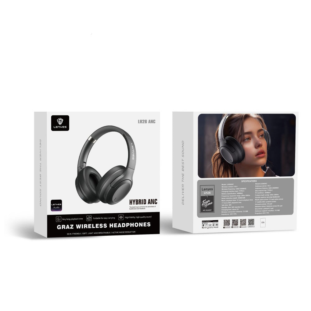 Lenyes LH26 Katlanabilir Tasarımlı ANC Özellikli Kulak Üstü Bluetooth Kulaklık v5.4 Lenyes LH26 Katlanabilir Tasarımlı ANC Özellikli Kulak Üstü Bluetooth Kulaklık v5.4